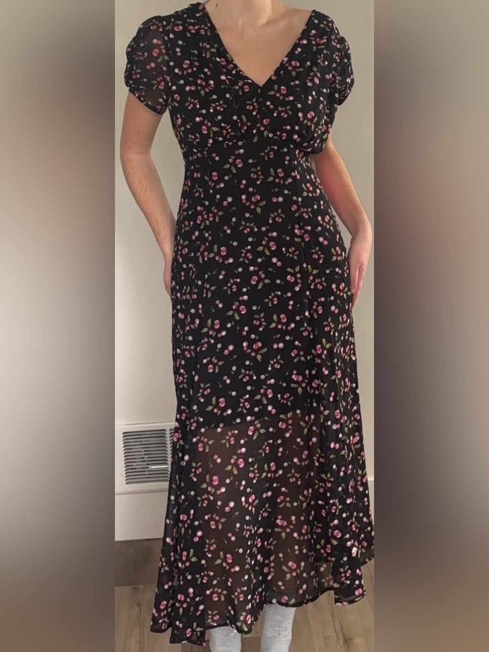 Betsey Johnson Cherry Print Midi Dress